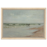 Along the Shore – William Trost Richards Coastal Wall Art Print - Framed Canvas - 30x45 cm / 12x18″ - Wood frame