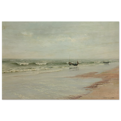 Along the Shore – William Trost Richards Coastal Wall Art Print - Wood Prints - 60x90 cm / 24x36″ - 