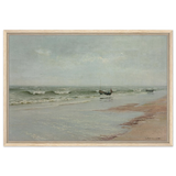 Along the Shore – William Trost Richards Coastal Wall Art Print - Framed Canvas - 50x75 cm / 20x30″ - Wood frame