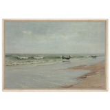 Along the Shore – William Trost Richards Coastal Wall Art Print - Framed Canvas - 60x90 cm / 24x36″ - Wood frame