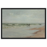 Along the Shore – William Trost Richards Coastal Wall Art Print - Framed Canvas - 60x90 cm / 24x36″ - Black frame