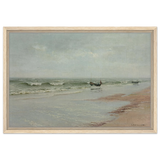 Along the Shore – William Trost Richards Coastal Wall Art Print - Framed Canvas - 40x60 cm / 16x24″ - Wood frame