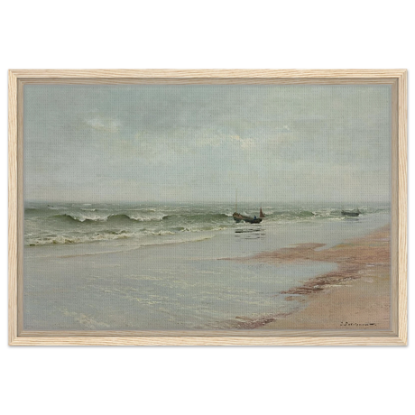 Along the Shore – William Trost Richards Coastal Wall Art Print - Framed Canvas - 40x60 cm / 16x24″ - Wood frame