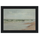 Along the Shore – William Trost Richards Coastal Wall Art Print - Framed Canvas - 20x30 cm / 8x12″ - Black frame