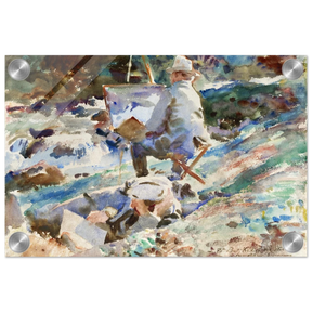 An Artist at His Easel (1914) by John Singer Sargent | Wall art Print | Vintage Collection - Acrylic Print - 20x30 cm / 8x12″ - 