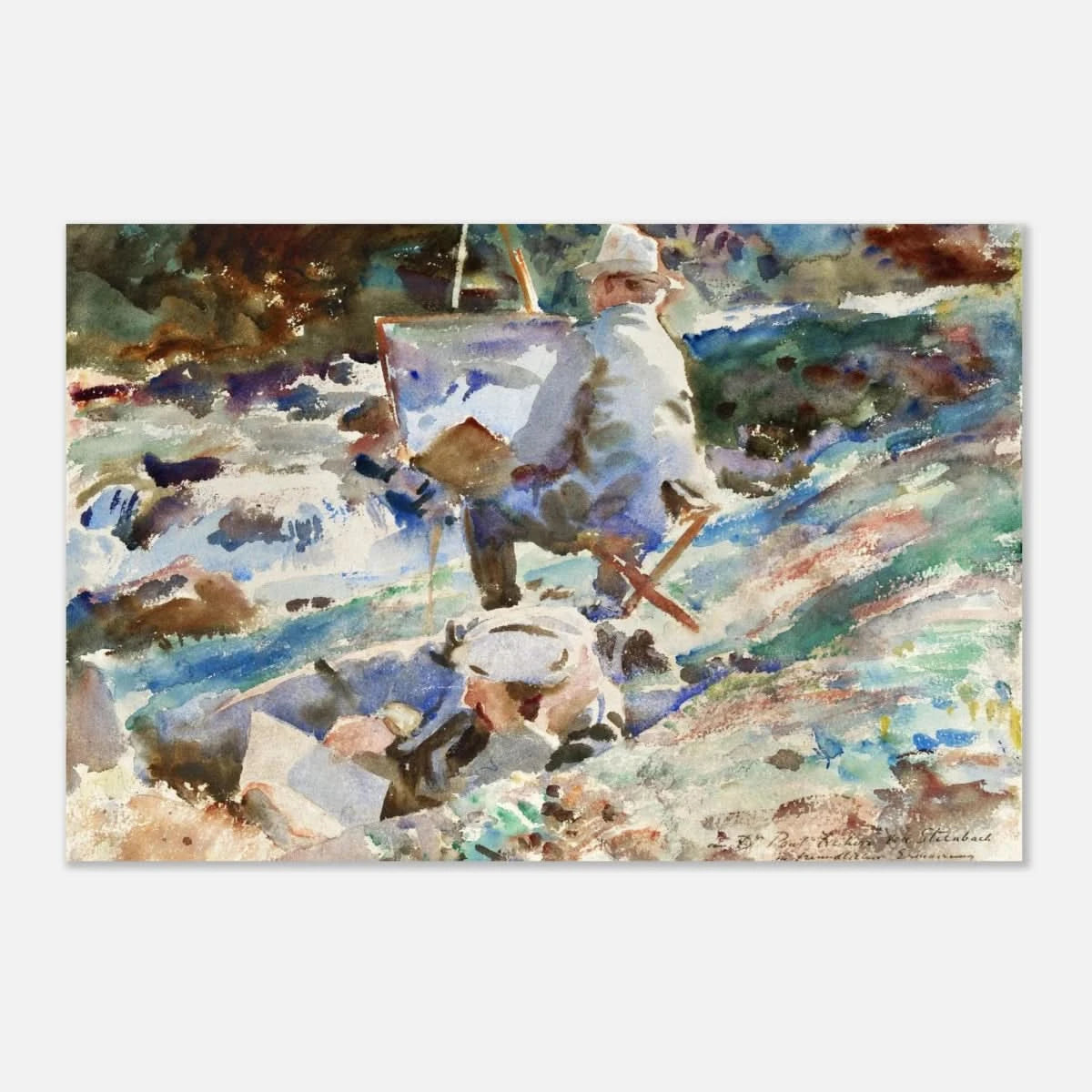 An Artist at His Easel (1914) by John Singer Sargent | Wall art Print | Vintage Collection - Aluminum Print - 30x45 cm / 12x18″ - 
