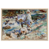 An Artist at His Easel (1914) by John Singer Sargent | Wall art Print | Vintage Collection - Framed Canvas - 60x90 cm / 24x36″ - Wood frame