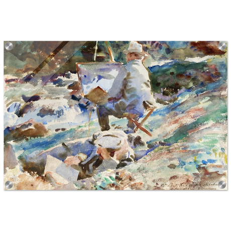 An Artist at His Easel (1914) by John Singer Sargent | Wall art Print | Vintage Collection - Acrylic Print - 40x60 cm / 16x24″ - 