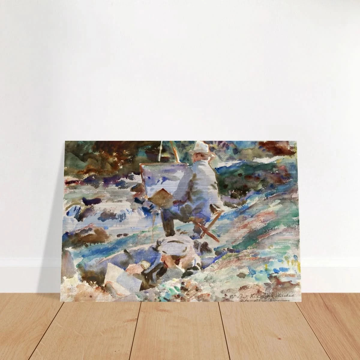 An Artist at His Easel (1914) by John Singer Sargent | Wall art Print | Vintage Collection - Brushed Aluminum Print - 60x90 cm / 24x36″ - 