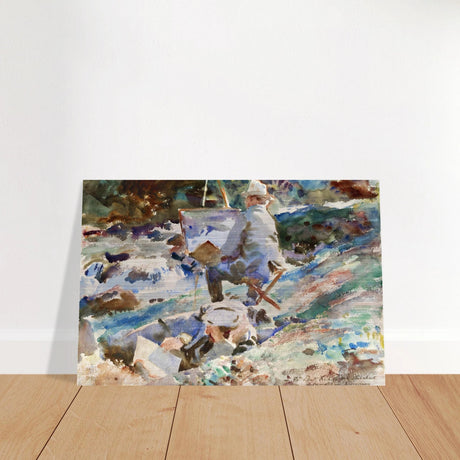 An Artist at His Easel (1914) by John Singer Sargent | Wall art Print | Vintage Collection - Brushed Aluminum Print - 60x90 cm / 24x36″ - 