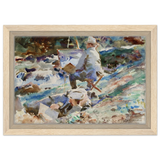 An Artist at His Easel (1914) by John Singer Sargent | Wall art Print | Vintage Collection - Framed Canvas - 20x30 cm / 8x12″ - Wood frame