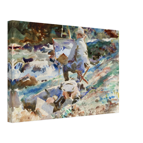 An Artist at His Easel (1914) by John Singer Sargent | Wall art Print | Vintage Collection - Canvas - 30x45 cm / 12x18″ - 