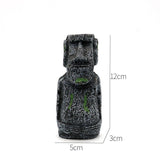 Ancient Stone Moai Head Sculpture – Resin Statue for Home & Garden Decor - Small Moai Head - Black - 