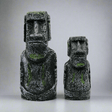 Ancient Stone Moai Head Sculpture – Resin Statue for Home & Garden Decor - Large Moai Head - Black - 