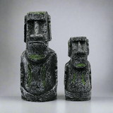 Ancient Stone Moai Head Sculpture – Resin Statue for Home & Garden Decor - Large Moai Head - Black - 