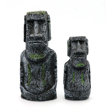 Ancient Stone Moai Head Sculpture – Resin Statue for Home & Garden Decor - Large Moai Head - Black - 