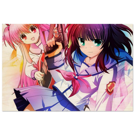 Angel Beats! Dynamic Duo - 30x45 cm / 12x18″ - Wood Prints - 