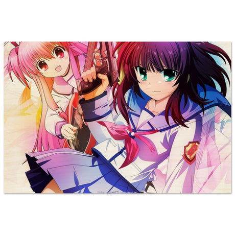 Angel Beats! Dynamic Duo - 60x90 cm / 24x36″ - Wood Prints - 