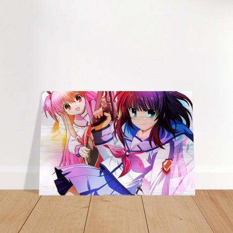 Angel Beats! Dynamic Duo - 60x90 cm / 24x36″ - Brushed Aluminum Print - 