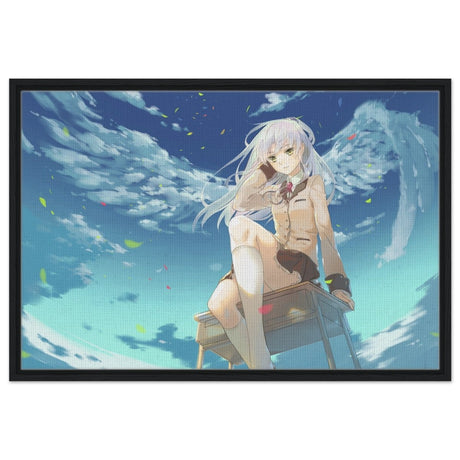 Angel Beats! Skybound Serenity | Wall art Print - 60x90 cm / 24x36″ - Framed Canvas - Black frame