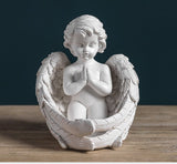 Angel & Mythological Character Sculptures – Resin Art Décor Collection - Meditation angel - 