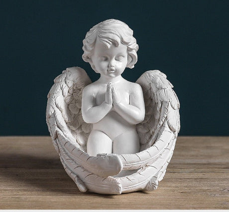 Angel & Mythological Character Sculptures – Resin Art Décor Collection - Meditation angel - 