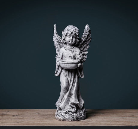 Angel & Mythological Character Sculptures – Resin Art Décor Collection - Feeding Angels - 