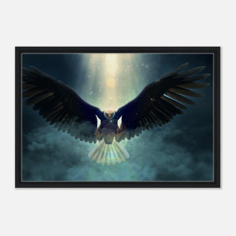 Animal Kingdom Wall art print collection | Eagle - Framed Canvas - 50x75 cm / 20x30″ - Black frame