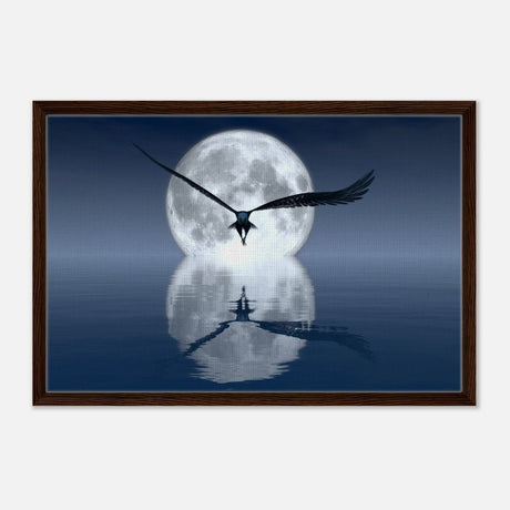 Animal Kingdom Wall art print collection | Eagle - Framed Canvas - 50x75 cm / 20x30″ - Dark wood frame