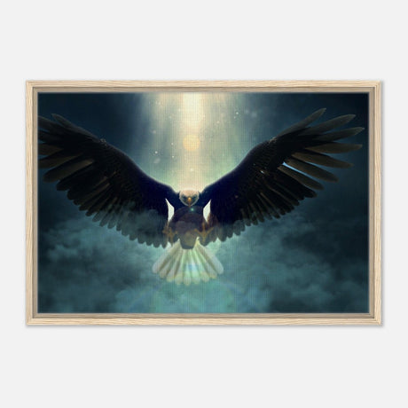Animal Kingdom Wall art print collection | Eagle - Framed Canvas - 50x75 cm / 20x30″ - Wood frame
