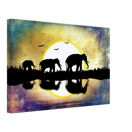Animal Kingdom Wall art print collection | Elephants - Canvas - 30x45 cm / 12x18″ - 