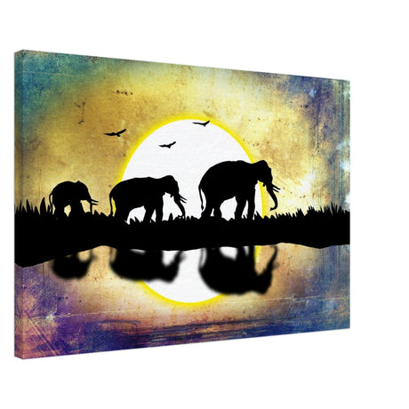 Animal Kingdom Wall art print collection | Elephants - Canvas - 50x75 cm / 20x30″ - 