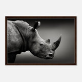 Animal Kingdom Wall art print collection | rhino - Framed Canvas - 60x90 cm / 24x36″ - Dark wood frame