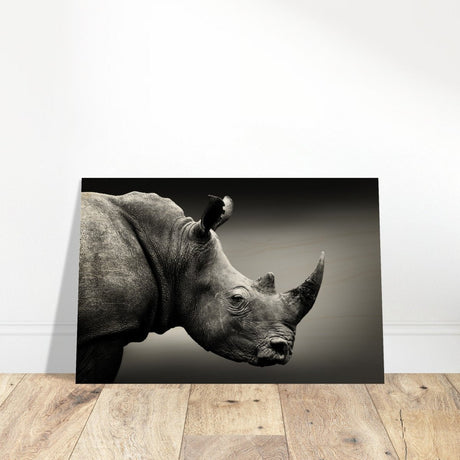 Animal Kingdom Wall art print collection | rhino - Wood Prints - 60x90 cm / 24x36″ - 