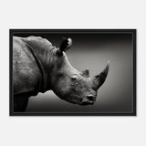 Animal Kingdom Wall art print collection | rhino - Framed Canvas - 60x90 cm / 24x36″ - Black frame