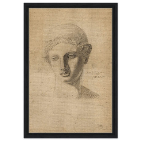 Antike Büste (1906) by Egon Schiele | Vintage wall art print - Framed Canvas - 40x60 cm / 16x24″ - Black frame