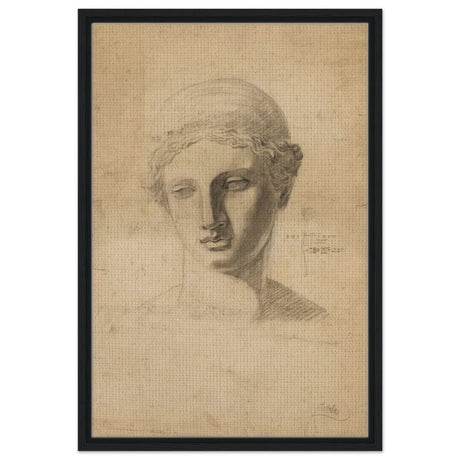 Antike Büste (1906) by Egon Schiele | Vintage wall art print - Framed Canvas - 50x75 cm / 20x30″ - Black frame