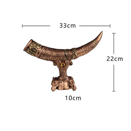 Antique Horn - Shaped Resin Sculpture – Ornamental Ivory - Style Home Décor - Bronze - 