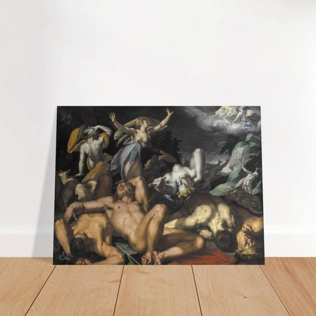 Apollo and Diana Punishing Niobe by Killing her Children by Abraham Bloemaert | Vintage wall art print - Brushed Aluminum Print - 30x40 cm / 12x16″ - 