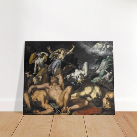 Apollo and Diana Punishing Niobe by Killing her Children by Abraham Bloemaert | Vintage wall art print - Brushed Aluminum Print - 40x50 cm / 16x20″ - 