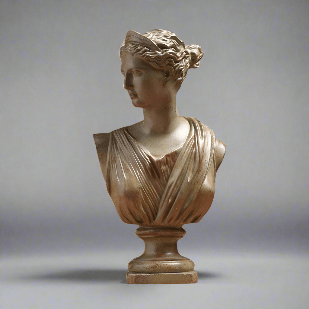 Apollo & Athena Resin Bust Sculptures – Classic Home Décor - Athena Bust Sculpture - 