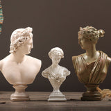 Apollo & Athena Resin Bust Sculptures – Classic Home Décor - Apollo Bust Sculpture - 
