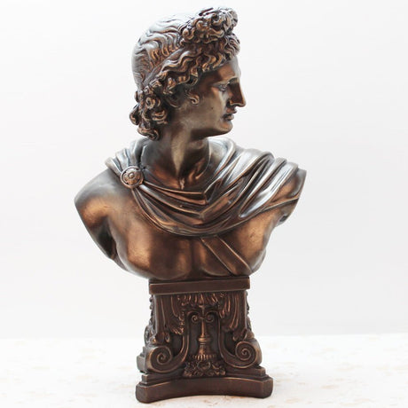 Apollo Bust Sculpture – Classical Bronze Art Décor - Bronze - 
