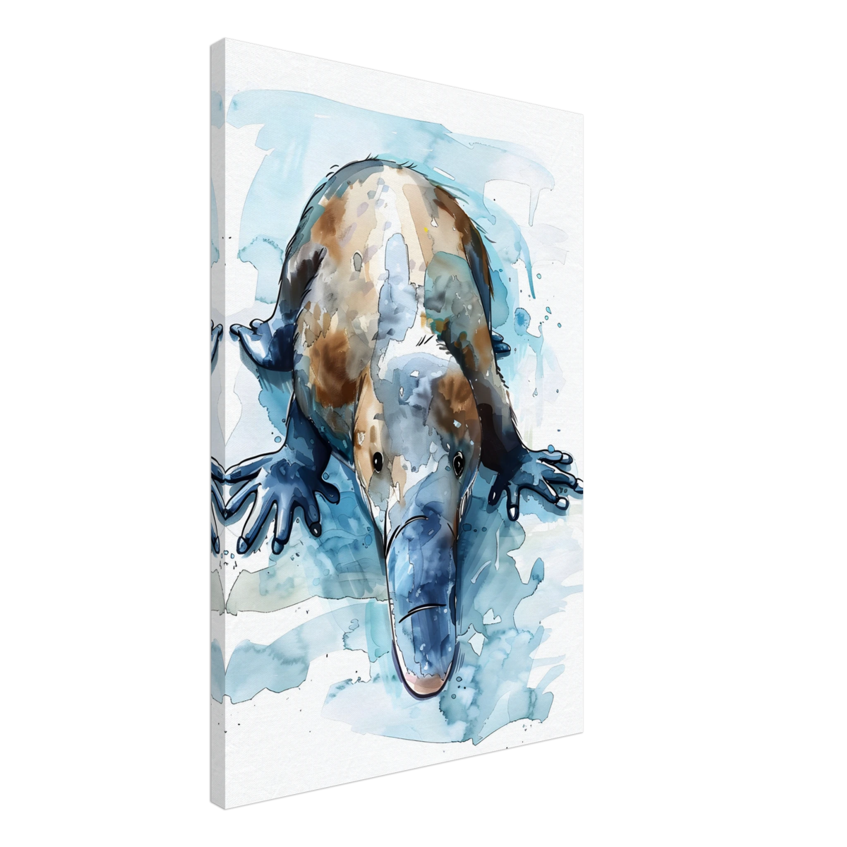 Aqua Explorer | Platypus | Modern watercolor - inspired animal art - 50x75 cm / 20x30″ - Canvas - 