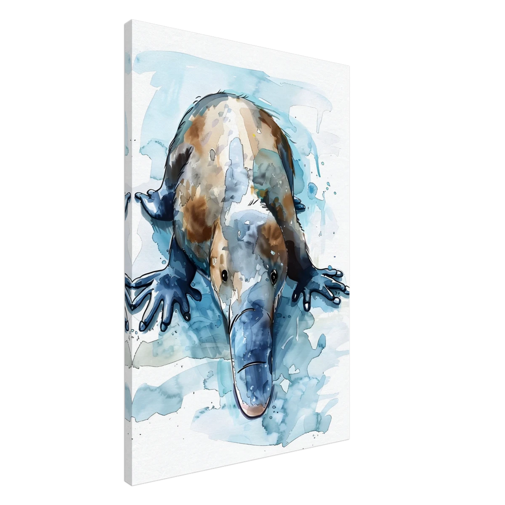 Aqua Explorer | Platypus | Modern watercolor - inspired animal art - 60x90 cm / 24x36″ - Canvas - 