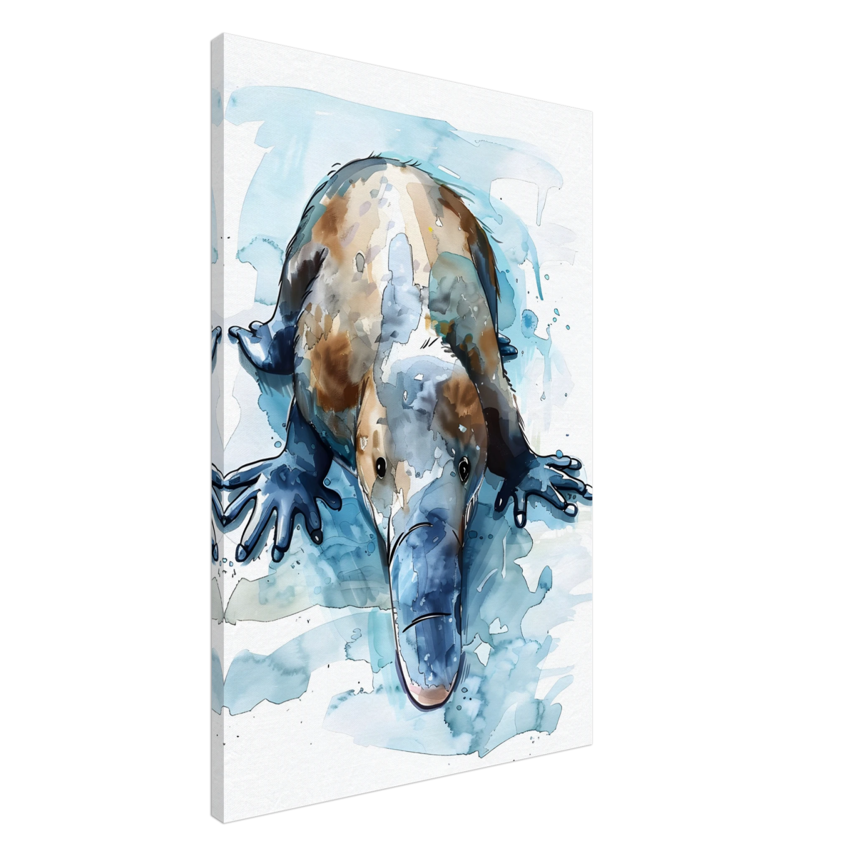 Aqua Explorer | Platypus | Modern watercolor - inspired animal art - 60x90 cm / 24x36″ - Canvas - 
