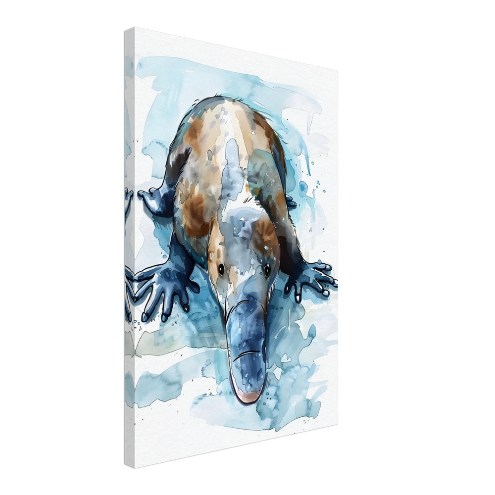 Aqua Explorer | Platypus | Modern watercolor - inspired animal art - 40x60 cm / 16x24″ - Canvas - 