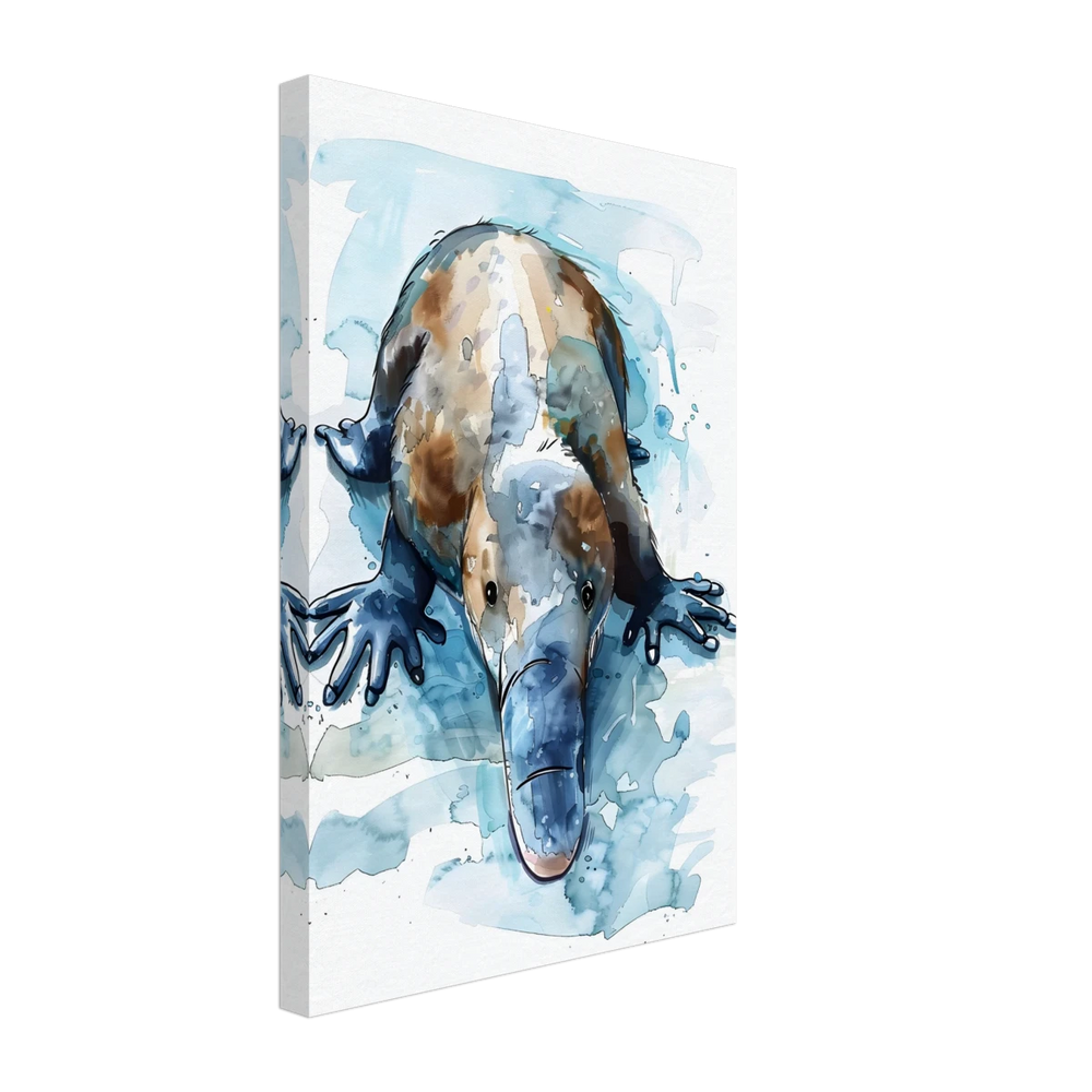 Aqua Explorer | Platypus | Modern watercolor - inspired animal art - 30x45 cm / 12x18″ - Canvas - 
