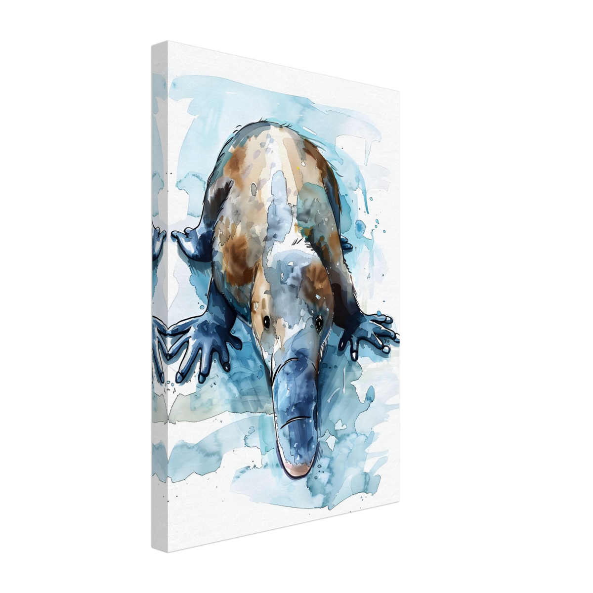 Aqua Explorer | Platypus | Modern watercolor - inspired animal art - 30x45 cm / 12x18″ - Canvas - 