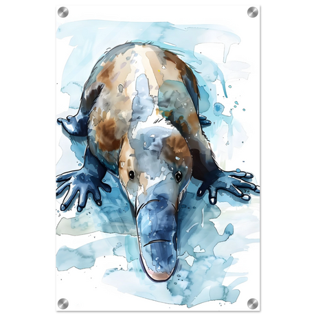 Aqua Explorer | Platypus | Modern watercolor - inspired animal art - 40x60 cm / 16x24″ - Acrylic Print - 